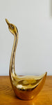 Vintage French Polished Brass Decorative Swan