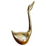 Vintage French Polished Brass Decorative Swan