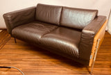 Vintage Dark Brown Leather 2-Seater Robin Day for Habitat Sofa