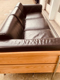 Vintage Dark Brown Leather 3-Seater Robin Day for Habitat Sofa