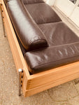 Vintage Dark Brown Leather 3-Seater Robin Day for Habitat Sofa