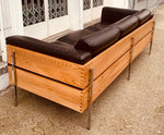Vintage Dark Brown Leather 3-Seater Robin Day for Habitat Sofa