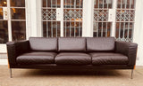 Vintage Dark Brown Leather 3-Seater Robin Day for Habitat Sofa