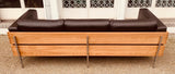Vintage Dark Brown Leather 3-Seater Robin Day for Habitat Sofa