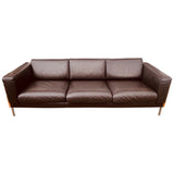 Vintage Dark Brown Leather 3-Seater Robin Day for Habitat Sofa