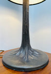 Vintage Bronzed Metal Tree Trunk Table Lamp