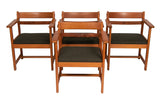 Set of 4 1950s Borge Mogensen Style Pine Dining Carver Armchairs