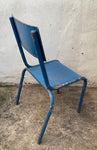 Set of 3 Vintage Blue Metal Garden Chairs