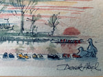 Set of 4 Derek Abel "Cambridge" Watercolours 1989