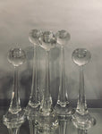 Set of 5 Murano Glass Toso Cenedese Candlesticks