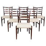 6 Danish Rosewood & Leather Johannes Andersen Dining Chairs