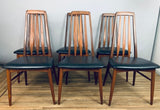 Set of 6 Teak "Eva" Niels Koefoed Dining Chairs for Koefoed Hornslet