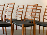 Set of 6 Model 82 Teak Ladder Back Dining Chairs by Niels O. Moller