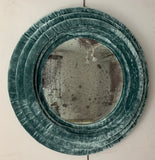 Small Round Antiqued Glass Wall Mirror