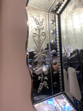 Venetian Hexagonal Bevelled Floral Etched Mirror