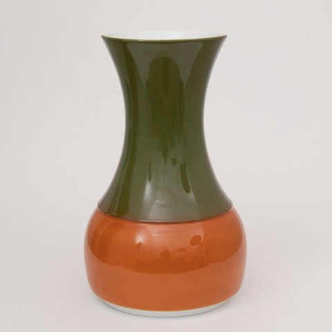 Large 1970s Orange and Green Ceramic Floor Vase by Thomas of Germany