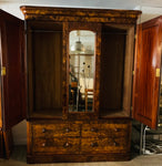 Victorian Burr Walnut Mirrored Wardrobe