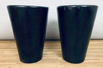 Vintage Pair of Black Lacquered Solid Wood Stools