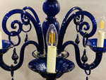 Vintage Cobalt Blue Murano Glass Chandelier