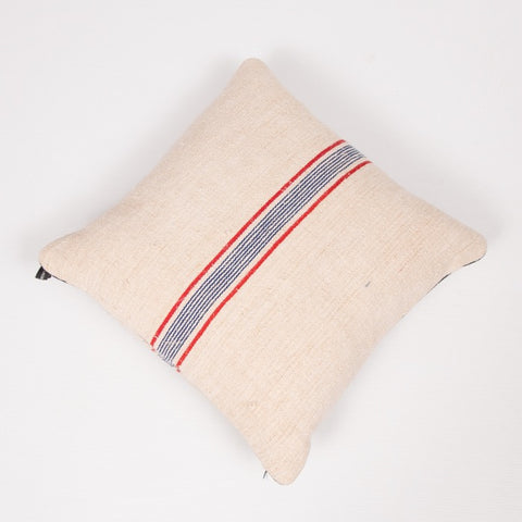 Vintage French Burlap Striped Cushion by Vintage Cushions