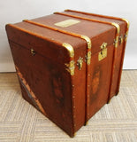 Vintage French Brass Steamer Trunk c.1920