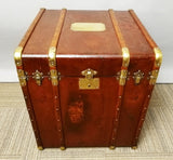 Vintage French Brass Steamer Trunk c.1920