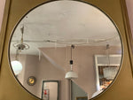 Vintage Round Mirror on a Square Gold Frame