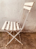 Vintage Rustic Slatted Painted White Garden Chair