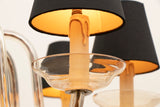1960s Czech Amber 8 Arm Glass chandelier with Shades