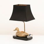 1970s French Brass Duck Table Lamp Maison Charles Style