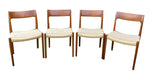 Vintage set of 6 Niels O. Møller Teak Dining Chairs Model 77 + 57