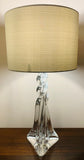 1970s Cristal D’Arques Twisted Glass Table Lamp