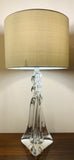 1970s Cristal D’Arques Twisted Glass Table Lamp