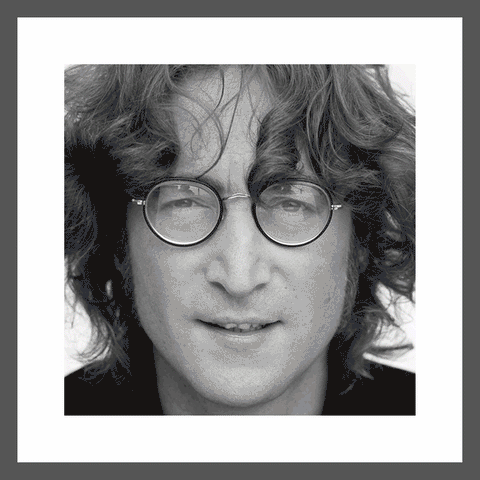 John Lennon Three Flip Silver Framed Image Lenticular by Matthew Andrews